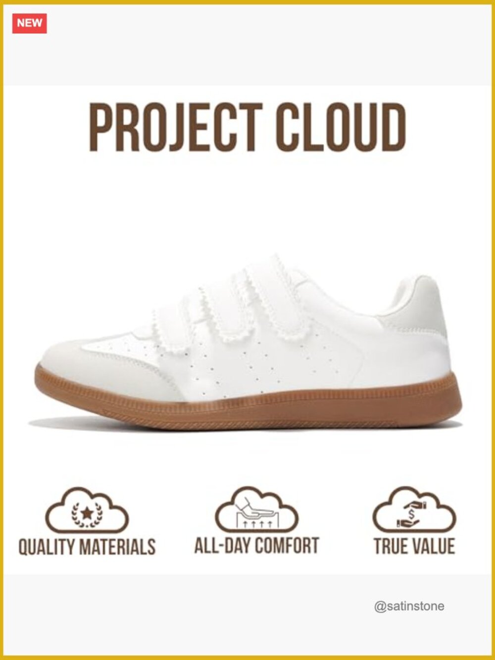 Women's Fashion Sneakers - Memory Foam Cushioned Non-Slip Hook & Loop Closure - Picture 4 of 6